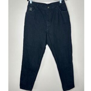 Vintage Wrangler Jeans Women's 16x30 Black‎ Denim Pants USA Made Tapered leg